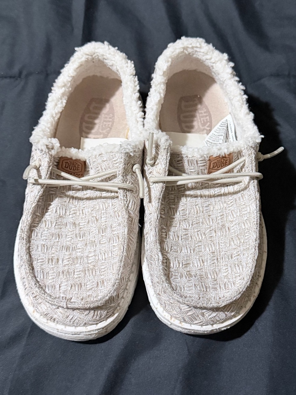Hey Dude Cozy Slip-On Moccasins in Cream